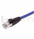 Plenum Rated Shielded Category 6a Cable, RJ45 / RJ45, 23AWG Solid, Blue, 1.0ft