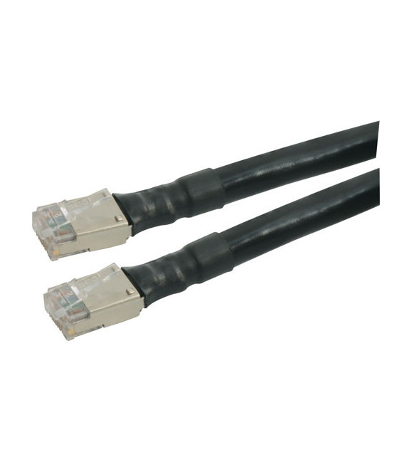 Cat6a Shielded Outdoor Patch Cable, RJ45/RJ45, Black, 75.0 ft
