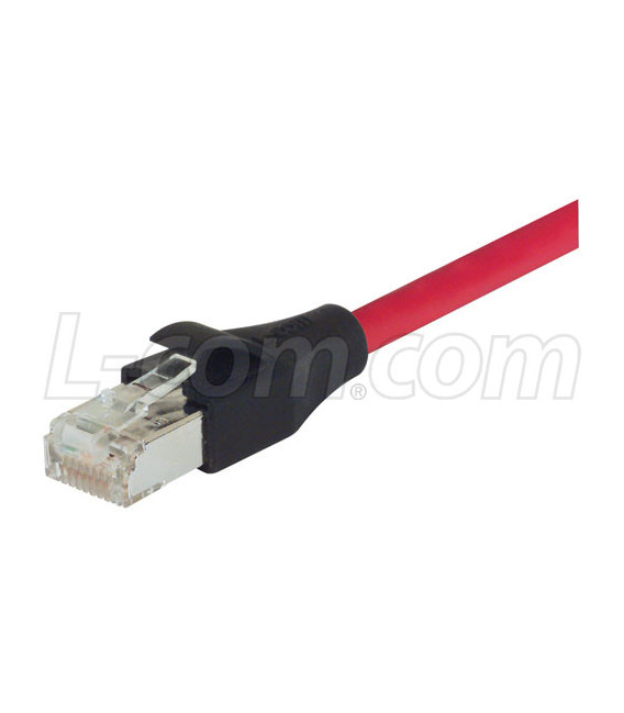 LSZH Shielded Category 6a Cable, RJ45 / RJ45, 26AWG Stranded, Red, 75.0ft