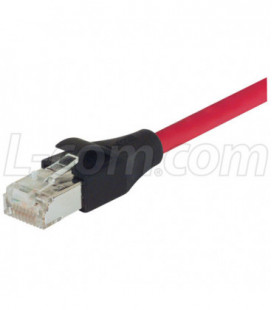 LSZH Shielded Category 6a Cable, RJ45 / RJ45, 26AWG Stranded, Red, 2.0ft