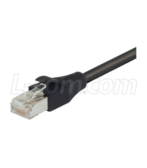 LSZH Shielded Category 6a Cable, RJ45 / RJ45, 26AWG Stranded, Black, 1.0ft