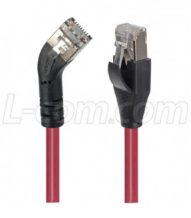 Category 6 Shielded 45° Patch Cable, Straight/Left 45° Angle, Red 1.0 ft
