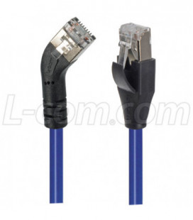 Category 6 Shielded 45° Patch Cable, Straight/Left 45° Angle, Blue 7.0 ft