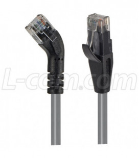 Category 6 45° Patch Cable, Straight/Right 45° Angle, Gray 1.0 ft