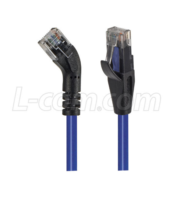 Category 6 45° Patch Cable, Straight/Right 45° Angle, Blue 5.0 ft