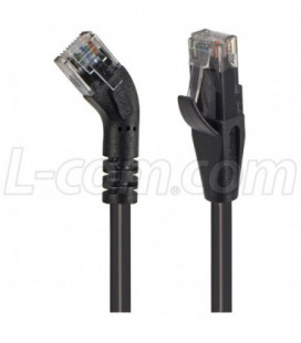 Category 6 45° Patch Cable, Straight/Right 45° Angle, Black 10.0 ft