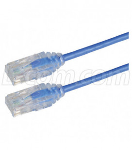 Category 6 Slim Ethernet Patch Cable, Unshielded, Blue, 3.0Ft