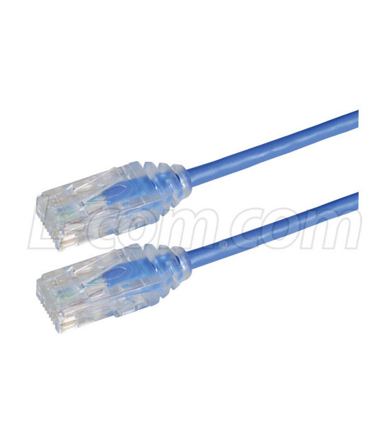 Category 6 Slim Ethernet Patch Cable, Unshielded, Blue, 5.0Ft