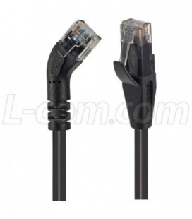 Category 6 45° Patch Cable, Straight/Left 45° Angle, Black 10.0 ft