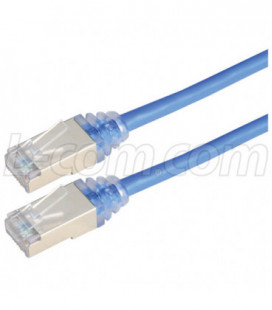 Category 6a Slim Ethernet Patch Cable, Shielded, Blue, 3.0Ft