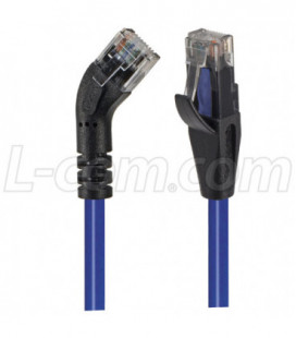 Category 6 45° Patch Cable, Straight/Left 45° Angle, Blue 1.0 ft