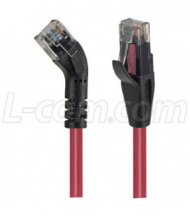 Category 6 45° Patch Cable, Straight/Right 45° Angle, Red 10.0 ft