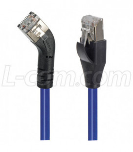 Category 6 Shielded 45° Patch Cable, Straight/Right 45° Angle, Blue 5.0 ft