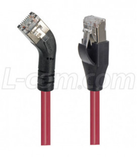 Category 6 Shielded 45° Patch Cable, Straight/Right 45° Angle, Red 1.0 ft