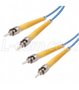 9/125, Single Mode Fiber Cable, Dual ST / Dual ST, Blue 1.0m