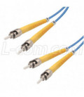 9/125, Single Mode Fiber Cable, Dual ST / Dual ST, Blue 15.0m