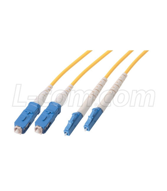 9/125, Single mode Fiber Cable, Dual SC /Dual LC, 5.0m