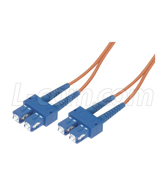 9/125, Single Mode Fiber Cable, Dual SC / Dual SC, Orange 2.0m