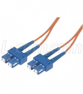 9/125, Single Mode Fiber Cable, Dual SC / Dual SC, Orange 5.0m