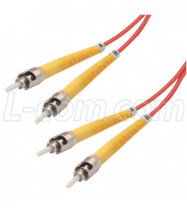 9/125, Single Mode Fiber Cable, Dual ST / Dual ST, Red 10.0m