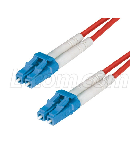 9/125, Single Mode Fiber Cable, Dual LC / Dual LC, Red 1.0m