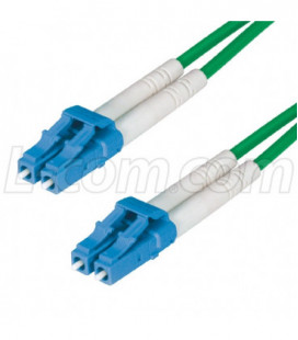 9/125, Single Mode Fiber Cable, Dual LC / Dual LC, Green 15.0m