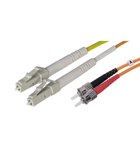 Cable 2 mts., ST to LC, Duplex Multimode Fiber Optic, OM1 62.5/125 