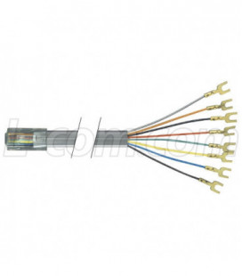 Flat Modular Cable, RJ45 (8x8) / Spade Lug, 2.0 ft