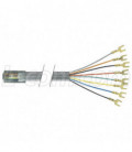 Flat Modular Cable, RJ45 (8x8) / Spade Lug, 2.0 ft