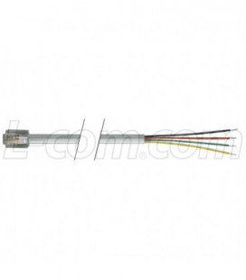 Flat Modular Cable, RJ11 (6x4) / Tinned End, 10.0 ft