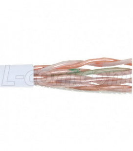 Category 5E UTP Riser Rated 24 AWG 4-Pair Solid Conductor White, 1KFT