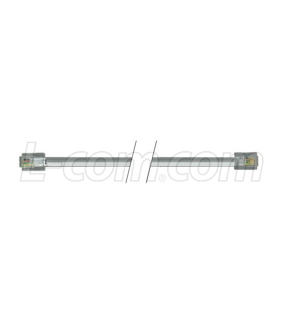 Flat Modular Cable, RJ11 (6x4) / RJ11 (6x4), 50.0 ft