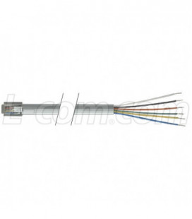 Flat Modular Cable, RJ12 (6x6) / Tinned End, 10.0 ft