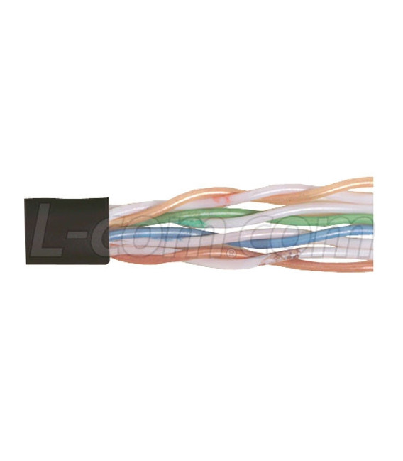 Category 5E UTP 24 AWG 4-Pair Stranded Conductor Black, 1KFT