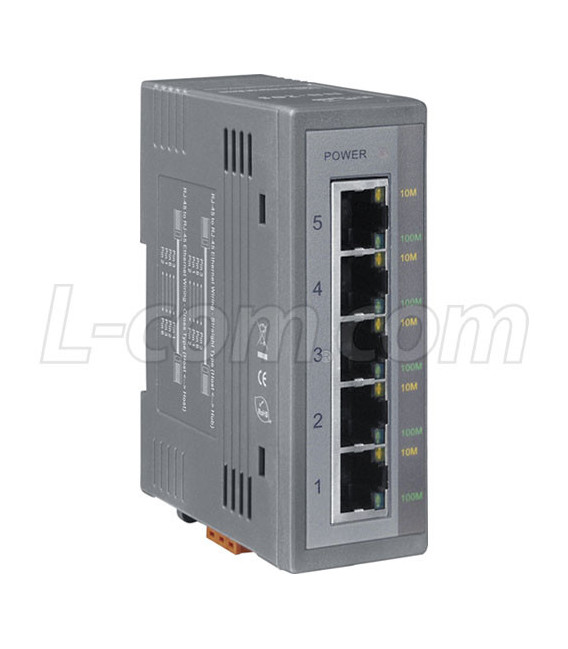 Unmanaged 5-Port 10/100TX Industrial Ethernet Switch with Din Rail Mount