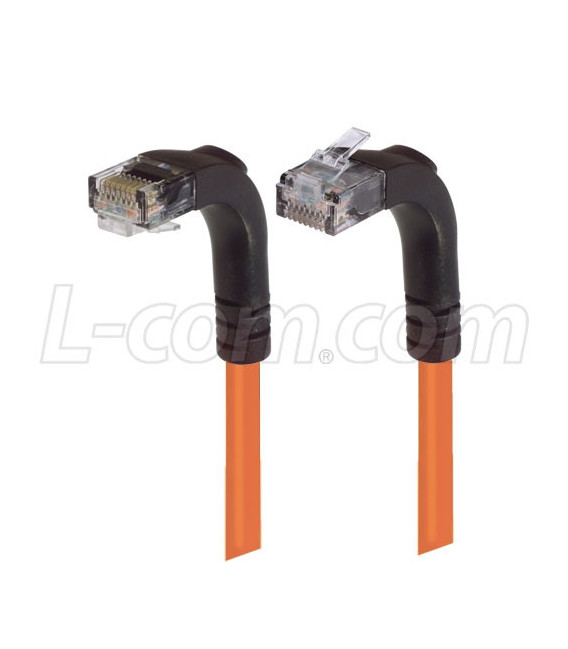 Category 6 Right Angle Patch Cable, Right Angle Up/Right Angle Down - Orange 1.0 ft