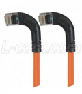 Category 6 Right Angle RJ45 Ethernet Patch Cords - RA (Left) to RA (Left) - Orange, 5.0Ft