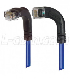 Category 6 Right Angle Patch Cable, RA Left Exit/Right Angle Down- Blue 1.0 ft