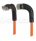 Category 6 Right Angle Patch Cable, RA Left Exit/Right Angle Down- Orange 7.0 ft