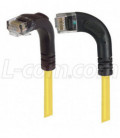 Category 6 Right Angle Patch Cable, RA Left Exit/Right Angle Down- Yellow 5.0 ft