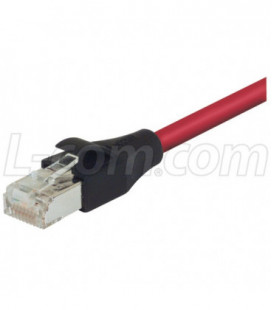 Double Shielded LSZH 26 AWG Stranded Cat 6 RJ45/RJ45 Patch Cord, Red, 2.0 Ft