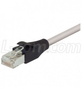Double Shielded LSZH 26 AWG Stranded Cat 6 RJ45/RJ45 Patch Cord, Gray, 60.0 Ft
