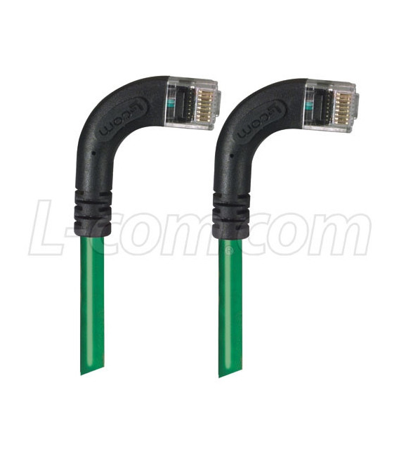 Category 6 Right Angle Patch Cable, RA Right Exit/RA Right Exit- Green 1.0 ft