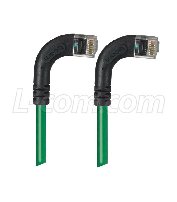 Category 6 Right Angle Patch Cable, RA Right Exit/RA Right Exit- Green 7.0 ft