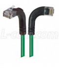 Category 6 Right Angle Patch Cable, RA Right Exit/Right Angle Up- Green 1.0 ft
