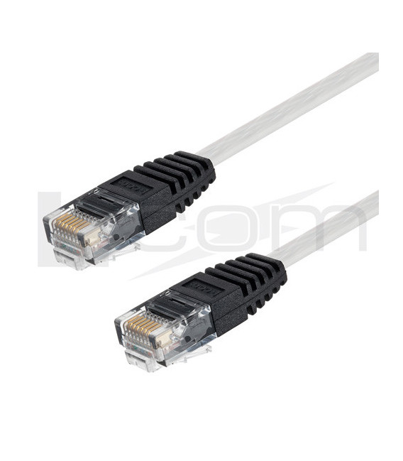 Category 5E Flat Patch Cable, RJ45 / RJ45, White, 25.0 ft