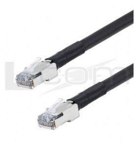 Double Shielded Cat5e Outdoor High Flex PoE Industrial Ethernet Cable, RJ45, BLK, 3.0ft