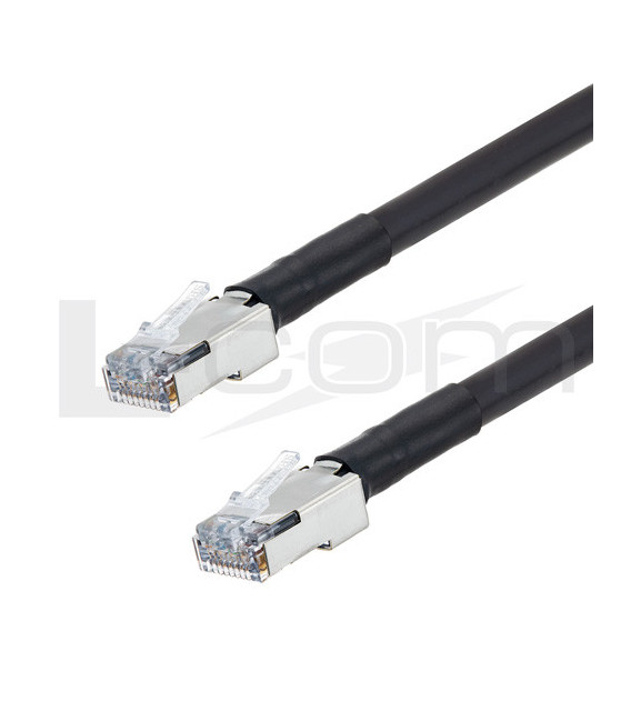 Double Shielded Category 5e Outdoor High Flex PoE Industrial Ethernet Cable, RJ45, BLK, 100.0f