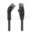 Category 5E 45° Patch Cable, Straight/Left 45° Angle, Black 7.0 ft