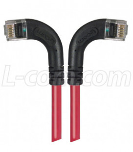 Category 5E LSZH Right Angle Patch Cable, Right Angle Left/Right Angle Right, Red, 7.0 ft